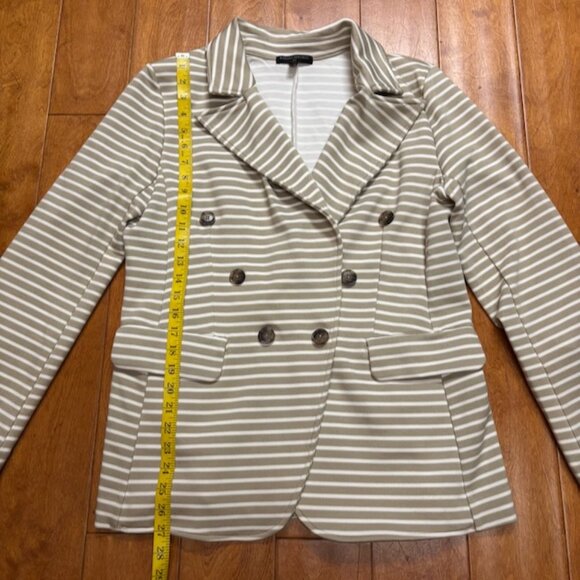 Banana Republic Womens Pique Striped Knit Blazer Size L Preppy Academia Coastal - Picture 12 of 15